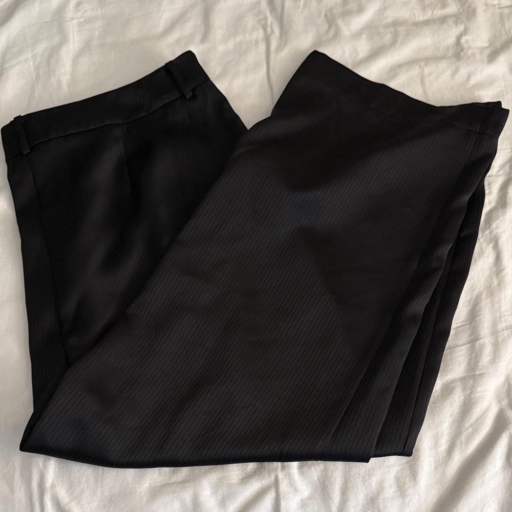Classic Black Dress Pants Wide Leg
